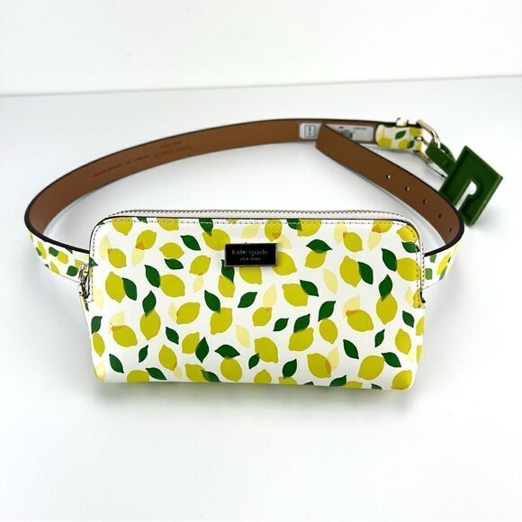 NWT KATE SPADE NEW YORK LEATHER LEMON PRINT FANNY PACK BELT BAG S/M - Picture 5 of 13